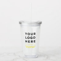 Yellow Personalised Clear Tumbler with Straw
