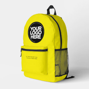 Yellow Personalised Corporate Logo and Text Printed Backpack