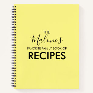 Yellow Personalised Family Book of Recipes