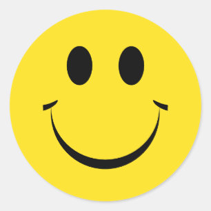 Yellow Personalised Happy Face Cute Classic Round  Classic Round Sticker