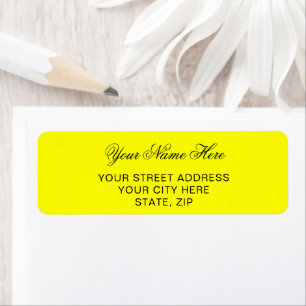 Yellow Personalised Return Address Mailing Labels