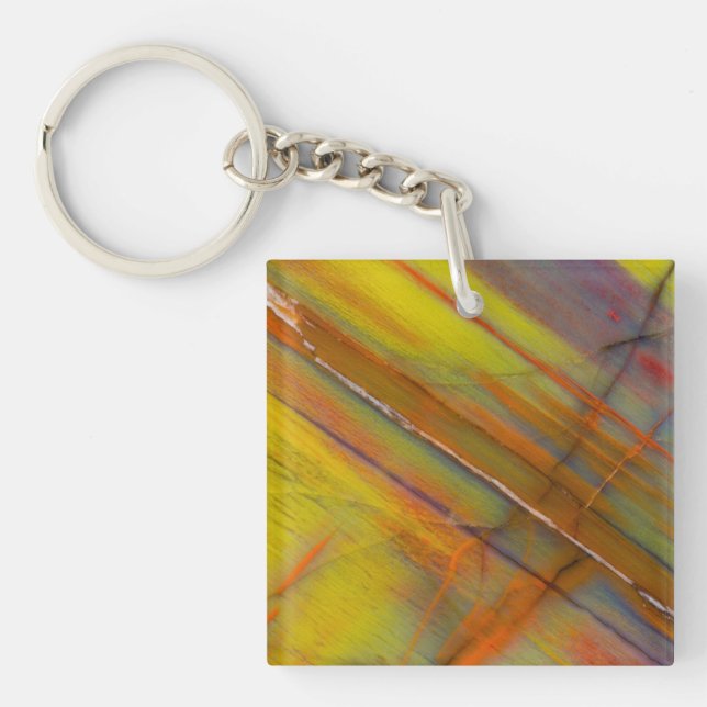 Yellow Petrified Wood Key Ring (Front)