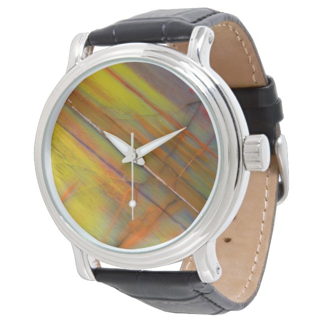 Yellow Petrified Wood Watch (Angled)