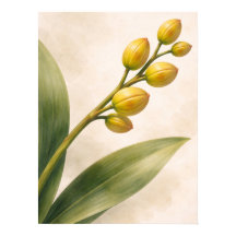 Yellow Phalaenopsis Orchid Buds Botanical