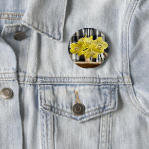Yellow Phalaenopsis Orchid Flowers 6 Cm Round Badge