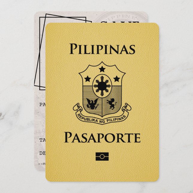 Yellow Philippines Passport Save The Date (Front/Back)