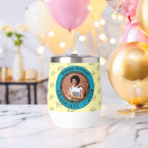 Yellow Photo Modern Graduation Party Gift Tumbler