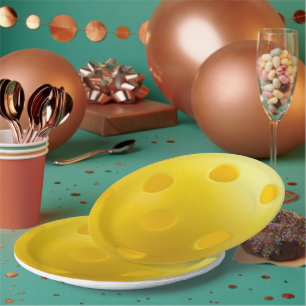 Yellow Pickleball Ball, Serving 0-0-2, Pickleball Paper Plate