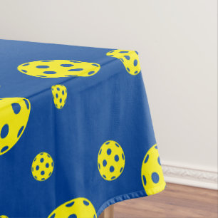 Yellow pickleball pattern tablecloth print design