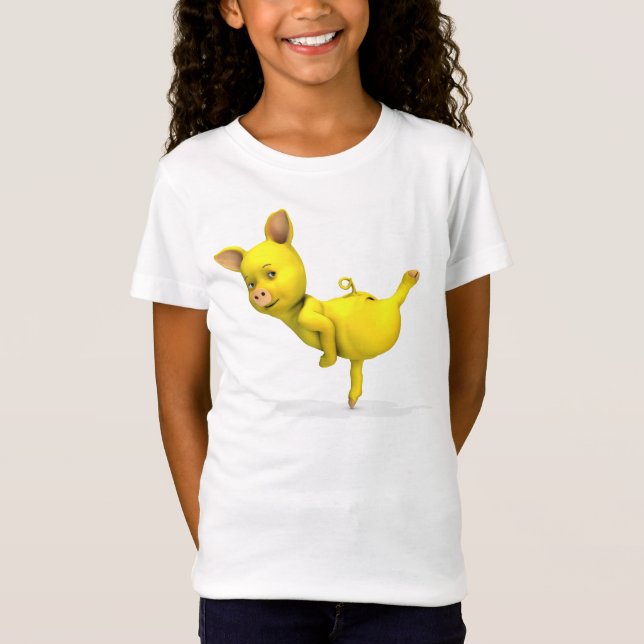 Yellow Pig Arabesque T-Shirt (Front)