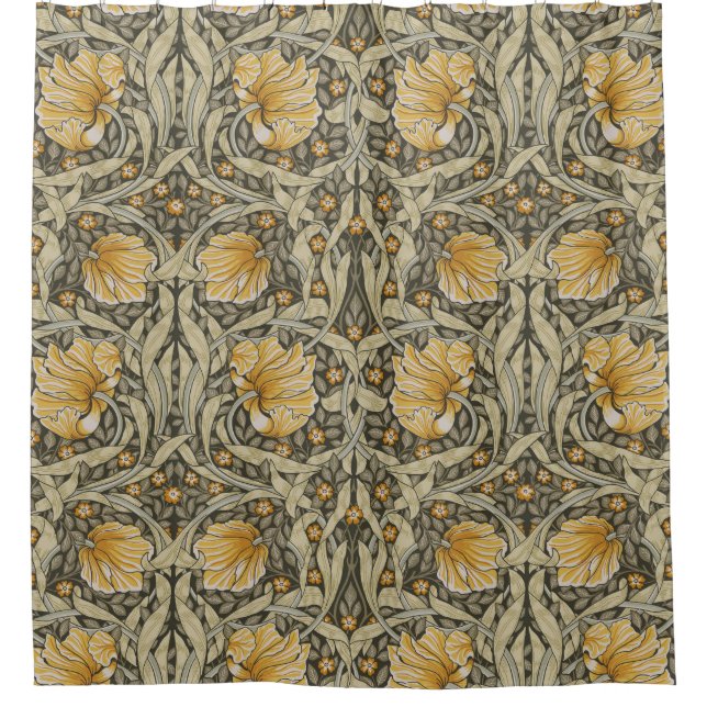 Yellow pimpernel,william Morris,art nouveau Shower Curtain (Front)