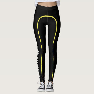 Yellow Pin Stripe Customisable Named Leggings