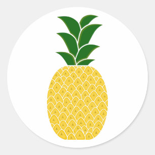 Yellow Pineapple Classic Round Sticker