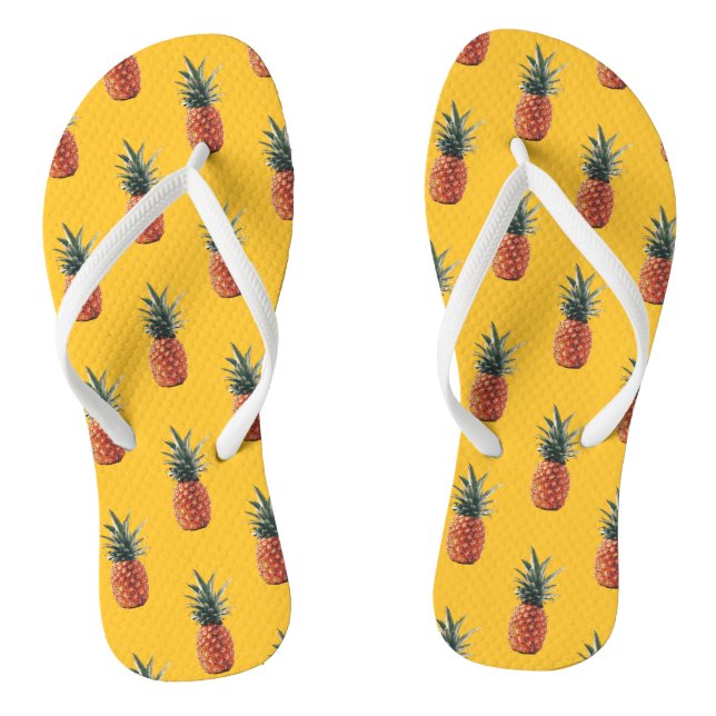 Yellow pineapple flip flops (Footbed)