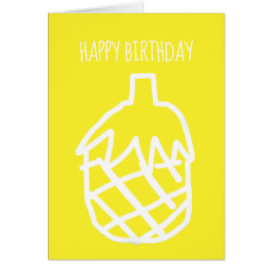 Yellow pineapple modern simple outline design