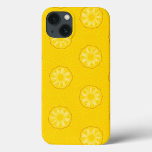 Yellow Pineapple Slices Pattern iPhone 13 Case