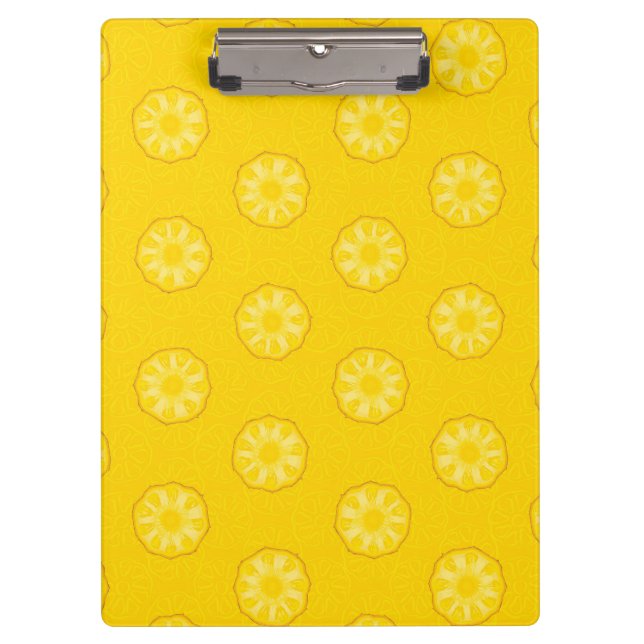 Yellow Pineapple Slices Pattern Clipboard (Front)