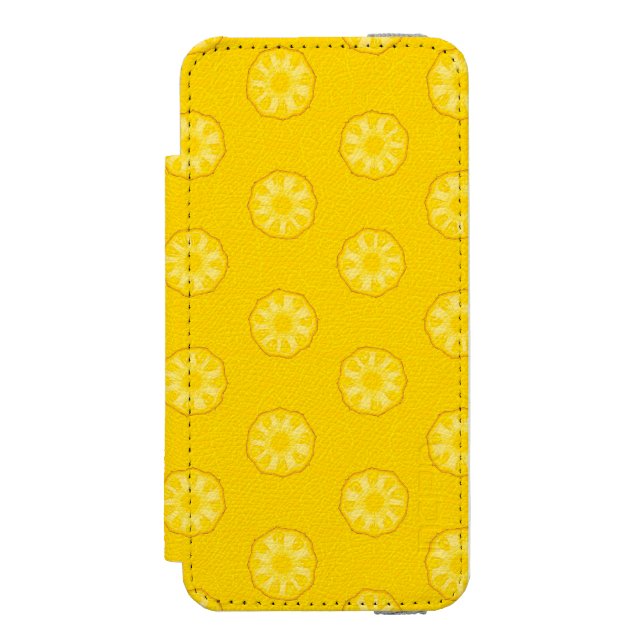 Yellow Pineapple Slices Pattern Incipio iPhone Wallet Case (Folio Front)