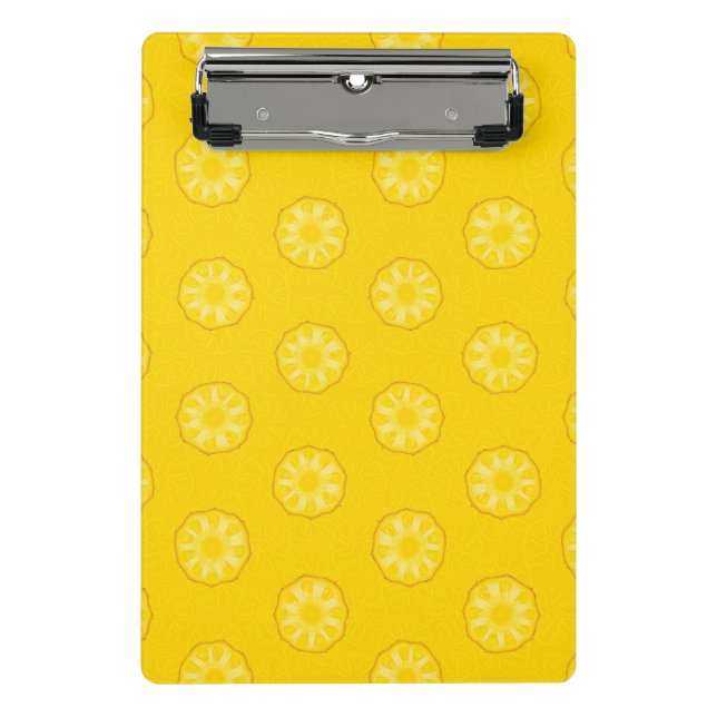 Yellow Pineapple Slices Pattern Mini Clipboard (Front)