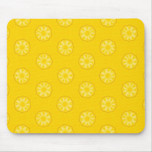 Yellow Pineapple Slices Pattern Mouse Mat