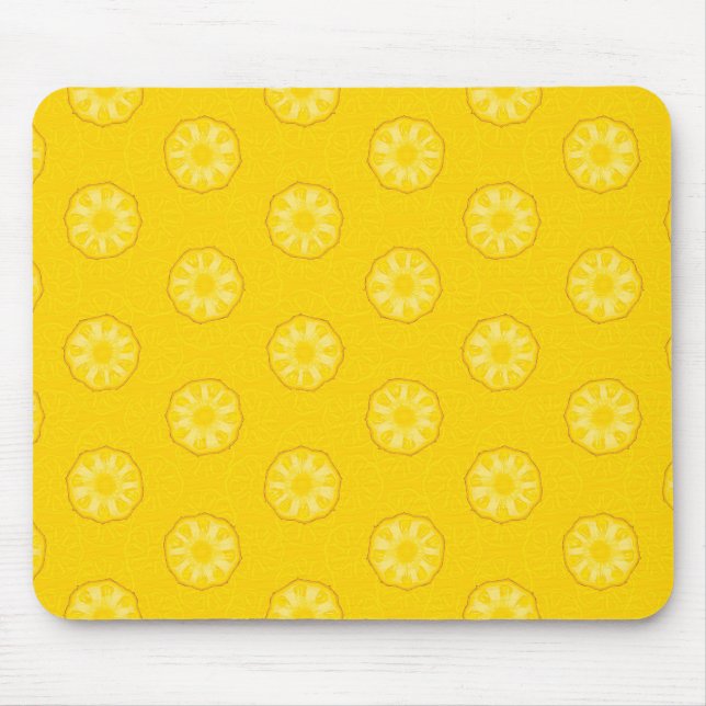 Yellow Pineapple Slices Pattern Mouse Mat (Front)