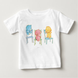 Yellow, Pink, and Blue Bears on Chairs Baby T-Shirt