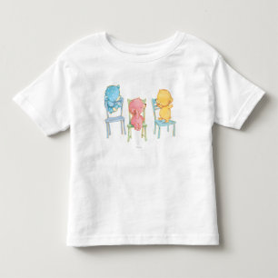 Yellow, Pink, and Blue Bears on Chairs Toddler T-Shirt