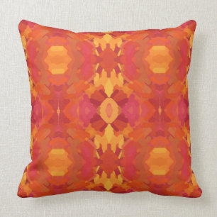 Yellow, Pink and Orange Kaleidoscope Cushion
