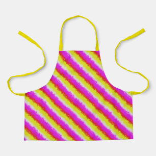 Yellow Pink Artdeco Rainbow Stripes Apron