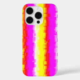 Yellow Pink Artdeco Rainbow Stripes iPhone 16 Pro Case