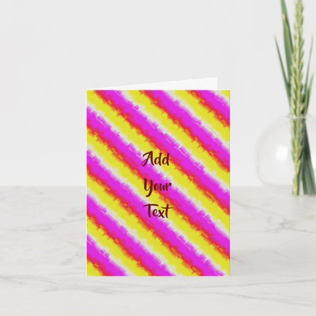 Yellow Pink Artdeco Rainbow Stripes Invitation (Front)