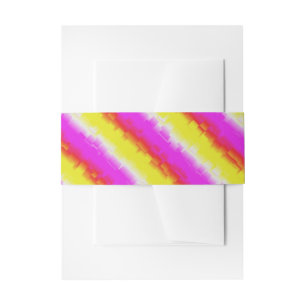 Yellow Pink Artdeco Rainbow Stripes Invitation Belly Band