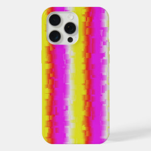 Yellow Pink Artdeco Rainbow Stripes iPhone 15 Pro Max Case