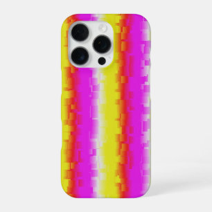 Yellow Pink Artdeco Rainbow Stripes iPhone 16 Pro Case