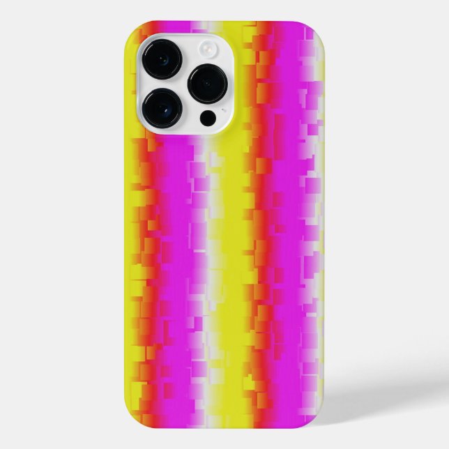 Yellow Pink Artdeco Rainbow Stripes iPhone Case (Back)