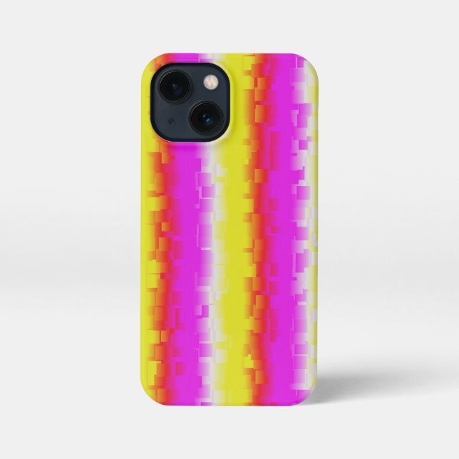 Yellow Pink Artdeco Rainbow Stripes iPhone Case (Back)