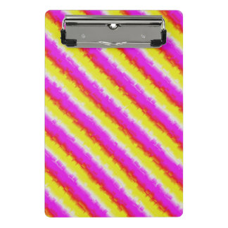 Yellow Pink Artdeco Rainbow Stripes Mini Clipboard