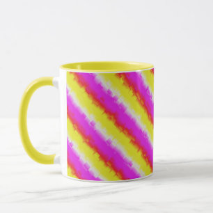 Yellow Pink Artdeco Rainbow Stripes Mug