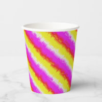 Yellow Pink Artdeco Rainbow Stripes