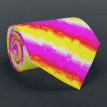 Yellow Pink Artdeco Rainbow Stripes Tie<br><div class="desc">Yellow Pink Artdeco Rainbow Stripes - pattern - Abstract Fantasy- Rainbow - Art , Digital Art by Krisi ArtKSZP >>> More Products in Store Category >>> 3D, Abstract, Artdeco, Retro, Rainbowart > Gestreift - stripe pattern > Yellow Pink Artdeco Stripes</div>