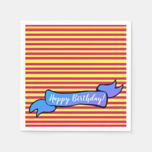 Yellow & Pink Birthday Napkins