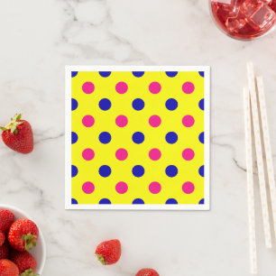 Yellow Pink Blue Polka Dot Pattern Napkin