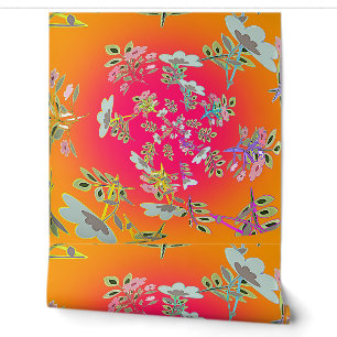 Yellow Pink Circle Of Floral Bouquets Wallpaper