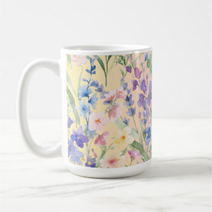 Yellow Pink Colourful Flowers Coffee Mug