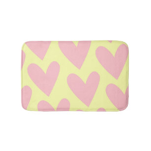Yellow Pink Cute Simple Heart Y2K Pattern Bath Mat