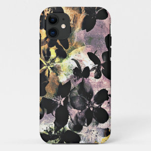 Yellow pink flower pattern floral digital art iPhone 11 case