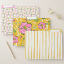 Yellow Pink Green Summer Floral