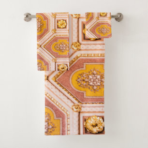 Yellow Pink Hungarian Architecture Bath Towel Set