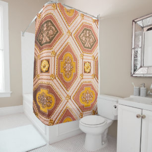 Yellow Pink Hungarian Architecture Shower Curtain