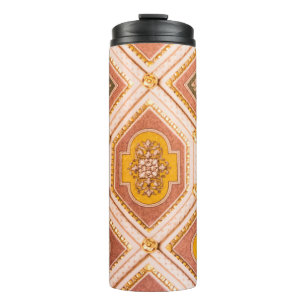 Yellow Pink Hungarian Architecture  Thermal Tumbler